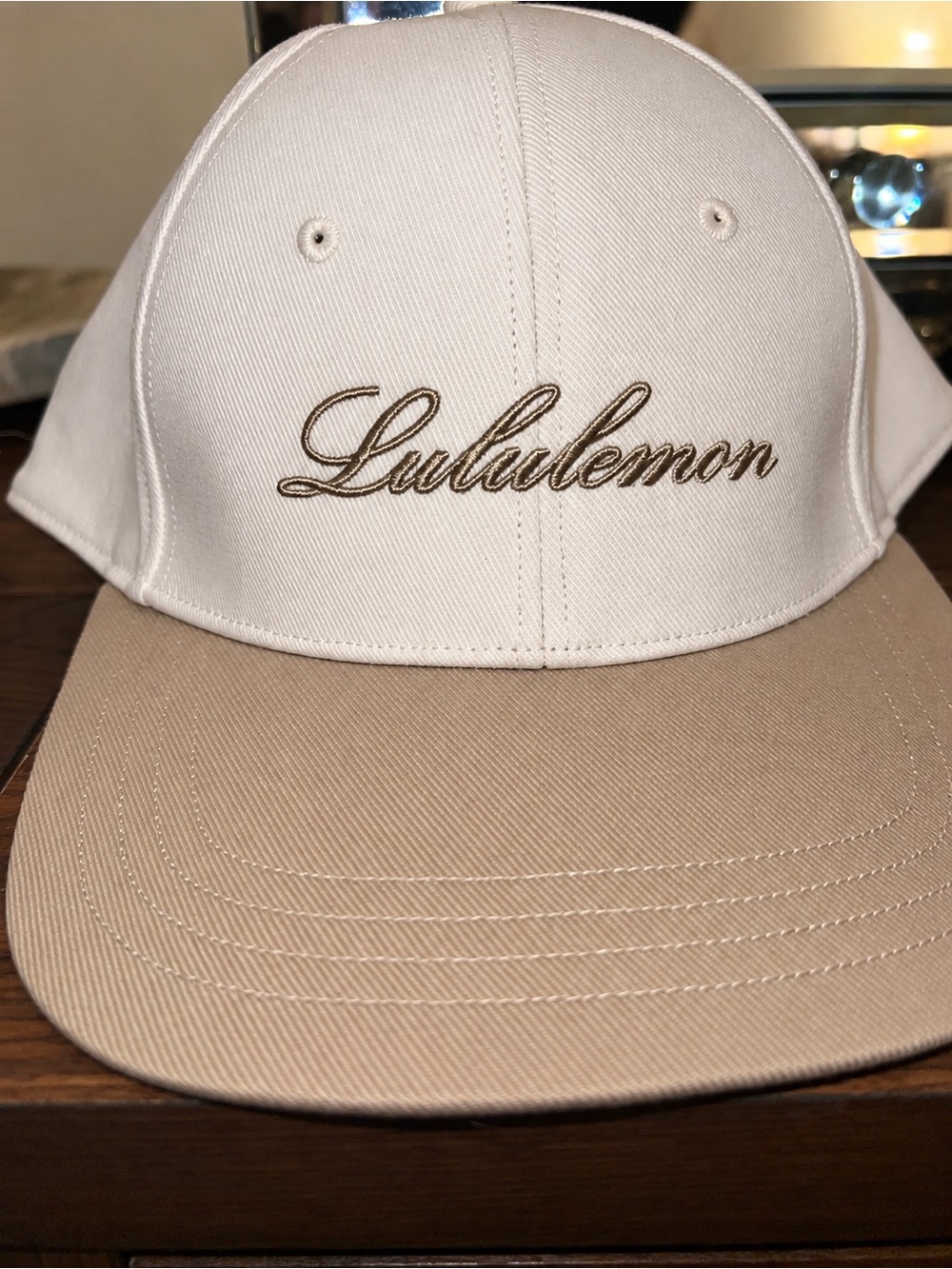 lululemon athletica Two-Tone Cream and Tan Baseball Cap